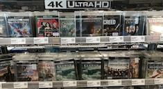 4K Ultra HD Blu-rays on a shelf
