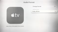 Audio Format Menu Apple TV 4K with Dolby Atmos