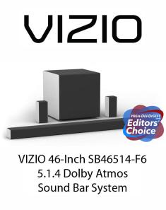 VIZIO 46-inch 5.1.4 Atmos Sound Bar Editor's Choice