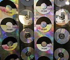 Wall of HD-DVD Discs