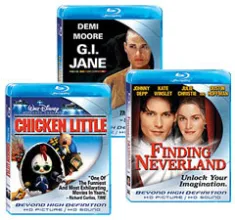 Finding Neverland, Chicken Little, G.I. Jane [Blu-ray Box Art]