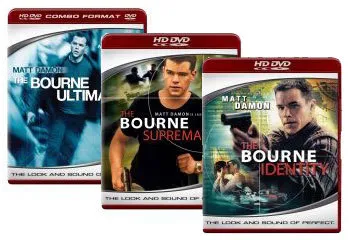 The Bourne Identity, The Bourne Supremacy, The Bourne Ultimatum [HD DVD Box Art]