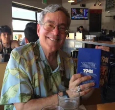 Bob Gale with a copy of the '1941' novelization