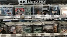 4K Ultra HD Blu-rays on a shelf
