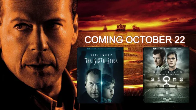 The Sixth Sense and Signs Coming to 4K UHD October 22nd Bruce Willis Mel Gibson